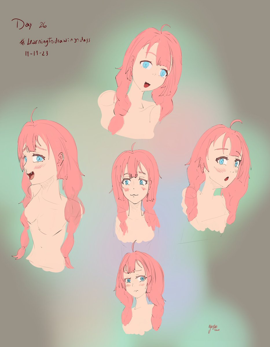 Yazilei_uwu's tweet image. Day 26
Some head practice 
 #learntodrawin30days #sketch