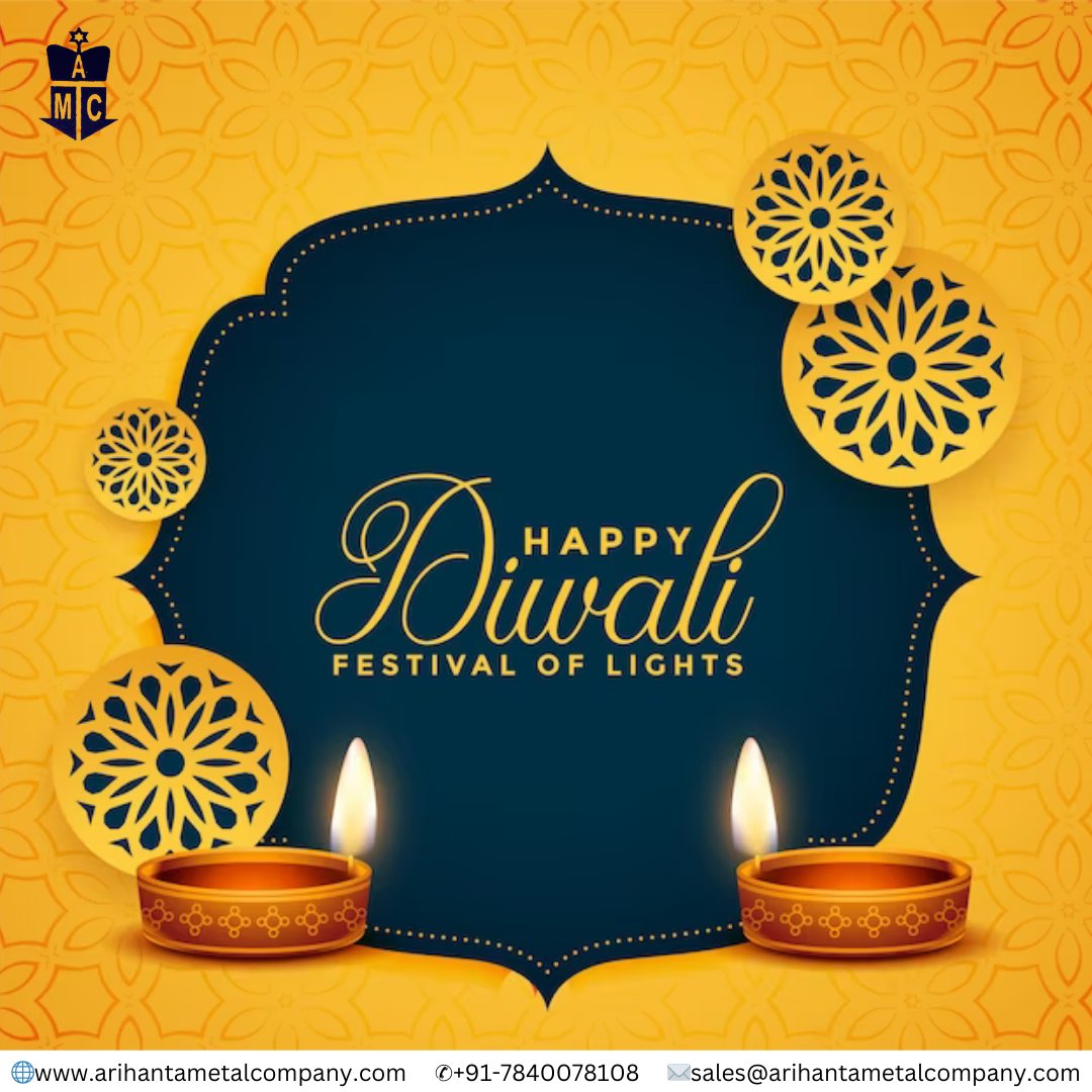 May the divine festival of Diwali bring peace, prosperity and good fortune to your doorstep. Wishing you and your family a very Happy Diwali!

#ArihantaMetalCompany #Arihanta #metalsupplier #nonferrousmetals #happydiwali  #शुभ_दीपावली #दिवाली_की_शुभकामनाएँ #brass #copper #Pb #SS