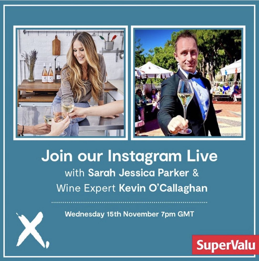 To keep the collaboration going & to find out more about her love of Ireland and SuperValu I’ll be doing a live chat with the one and only Sarah Jessica Parker this Wednesday on SuperValu’s own Instagram page. #winewednesday #wine #winetasting #winelover #sjp #wineoclock