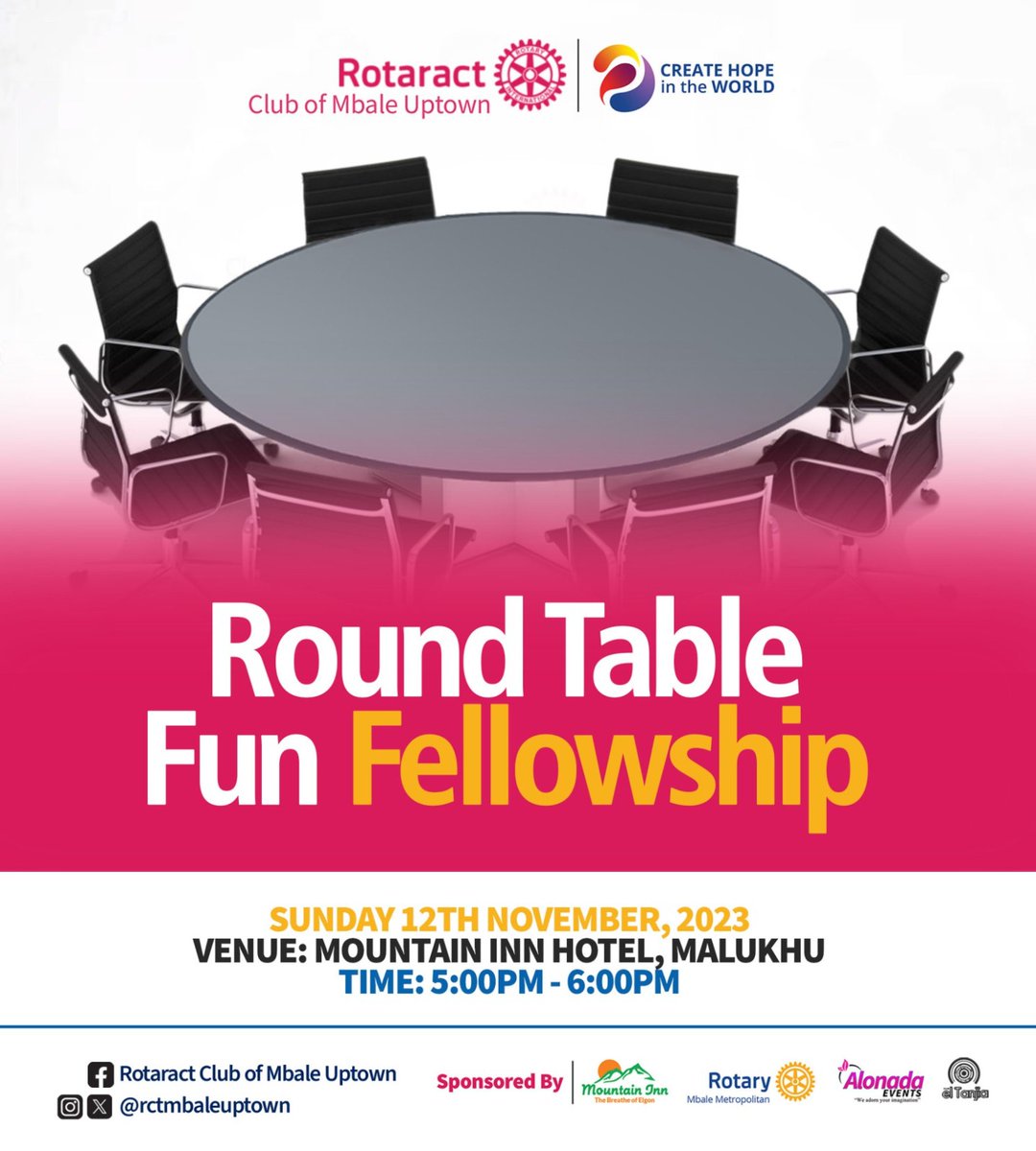 Later Today at Uptown. Your all welcome at 5pm EAT @RotaractD9213