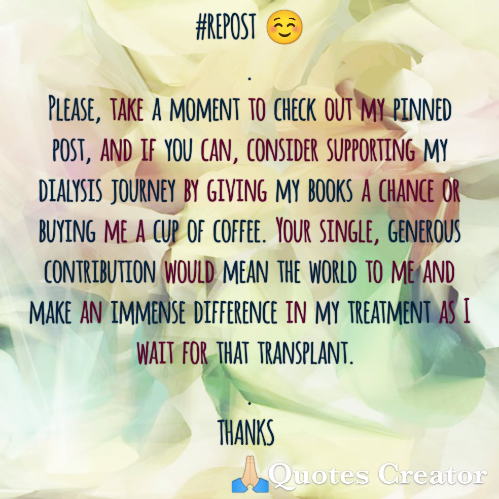 In the ailment's embrace,
Your help, a tender grace...
.
TODAY'S GOAL: $199
.
SUPPORT HERE:
buymeacoffee.com/helptristian

Ko-fi.com/helptristian

PayPal.me/helptristian

MY BOOKS Starting at $5.99📚👇
GOAL: 10 SELLS
amazon.com/stores/W.-Salv…

THANKS🙏🏻
Hxbfbdn
<a href="/JamieBabsLife/">Just me</a>