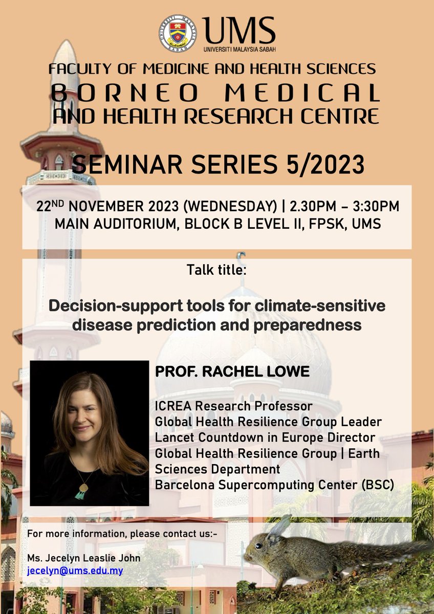 drrachellowe's tweet image. Excited to join Dr Kimberly Fornace @NUSingapore at the @Danau_Girang field centre next week and to give lecture at the Borneo Medical and Health Research Centre about our @wellcometrust projects #HARMONIZE_tools #IDExtremes @BSC_CNS @LSHTM @LSHTM_Planet 🦟🌴🐒🐘