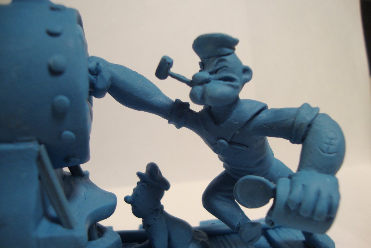 LewcusTellow's tweet photo. Fake Miniature Popeye Aurora model kit I made out of polymer clay. I don't have the heart to paint it.
#Popeye #PopeyeTheSailor #ClassicCartoons #AuroraModels #AuroraModelKits #sculpting #FamousStudios #SweePea #MiniatureFigures #ClayModeling https://t.co/4OctLuYW4U