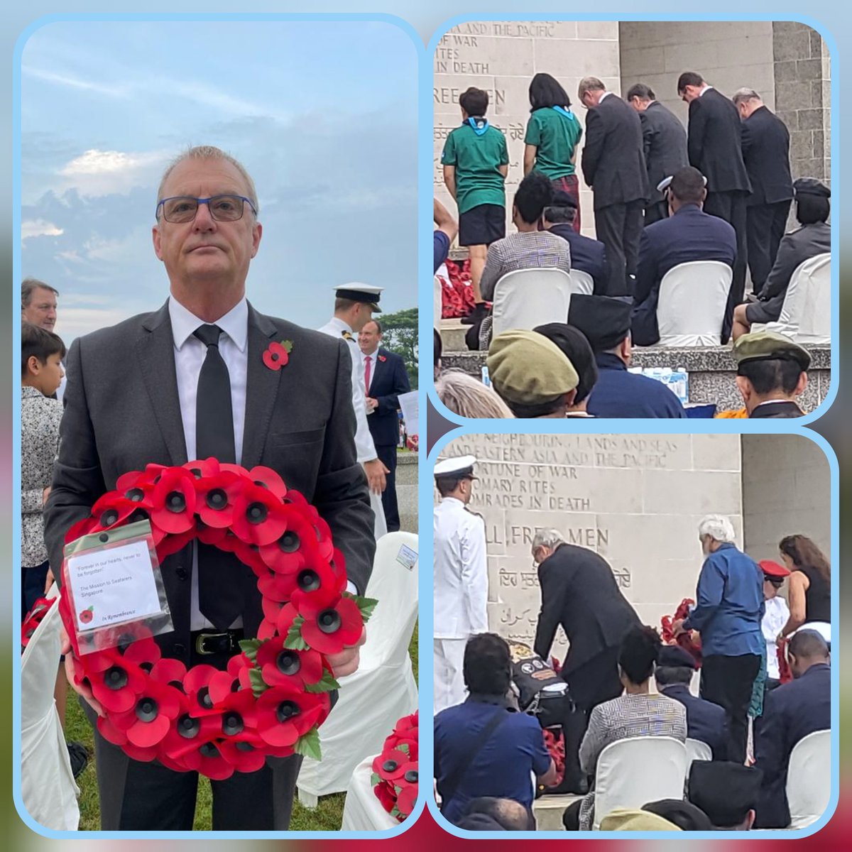 Once again a poignant and blessed rain-free Remembrance Sunday service this morning at the ever-immaculate Kranji War Memorial.
Committee members laid wreaths- Chairman, Capt. Rob Walker, for MtSS, Nick White for #merchantnavy and Chris Jones for TSSS.
#lestweforget