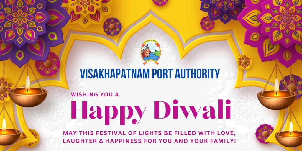 On the auspicious Occasion of #Diwali, Visakhapatnam Port Authority Chairperson, Dr.Angamuthu, IAS have Conveyed Festival Wishes to all Employees, Stakeholders & Customers and wished the #FestivalOfLights, Crakers, Sweets would bring prosperity to all. @shipmin_india