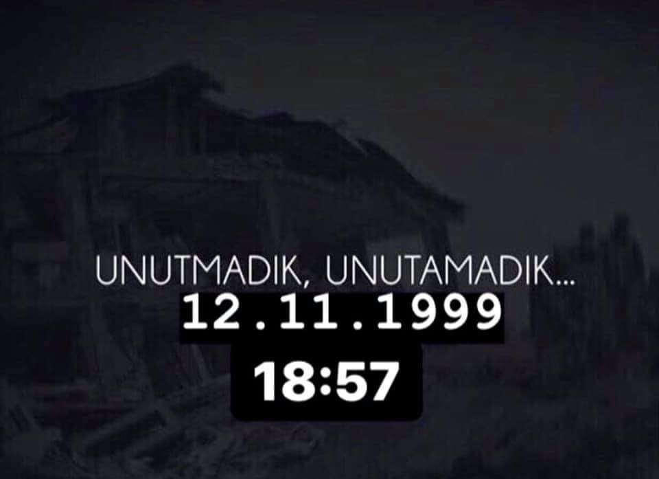 #DüzceDepremi #12Kasım1999 #unutmadık #unutmayacağız 24 yıl önce Düzce'de meydana gelen depremde hayatını kaybeden tüm vatandaşlarımızı saygı ve rahmetle anıyoruz..