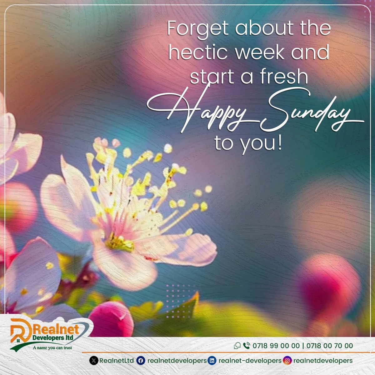 Hello Sunday! 📷
Time to hit the reset button and let go of the chaos from the past week. Embrace the tranquility of today and get ready for a fresh start. 📷📷
What's your favourite Sunday ritual for a fresh start? Share your thoughts!
#SundayVibes #FreshStart #realnetdevelopers