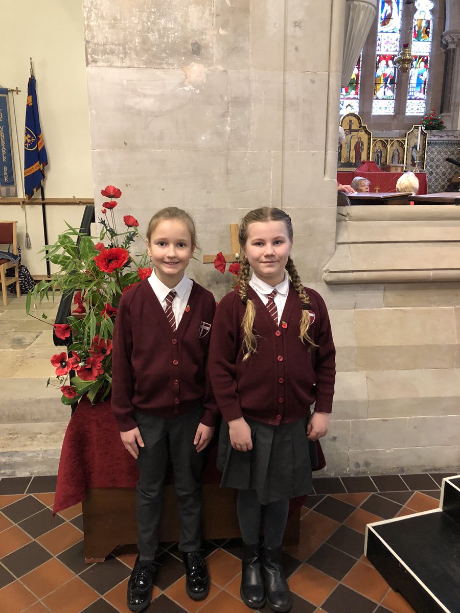 StBenedictsCE's tweet photo. Thank you to Katie and Maisie for representing our school at the Remembrance Service today. We are very proud of you both. 
A lovely service and time to reflect and give thanks as a community. https://t.co/EkzTTD5Abo