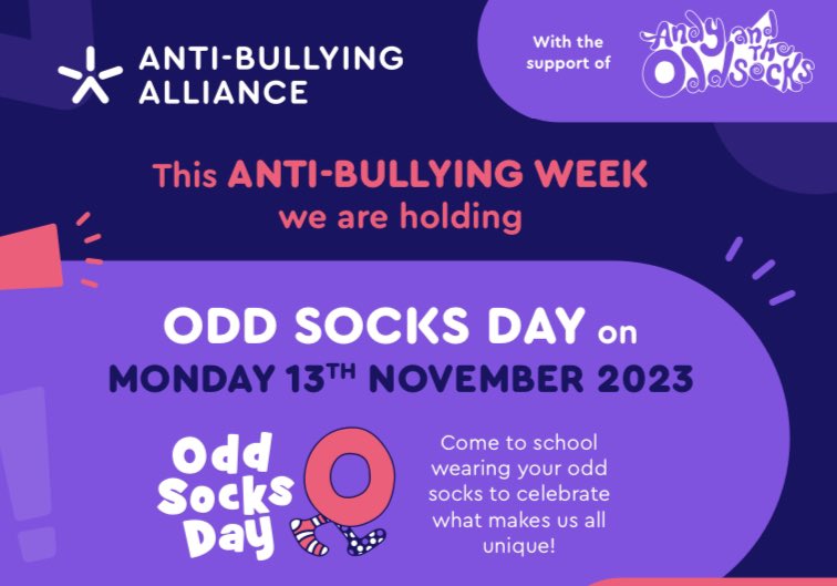 SychdynSchool's tweet photo. Don’t forget your odd socks on Monday 🧦 https://t.co/rs4TDv8fF4