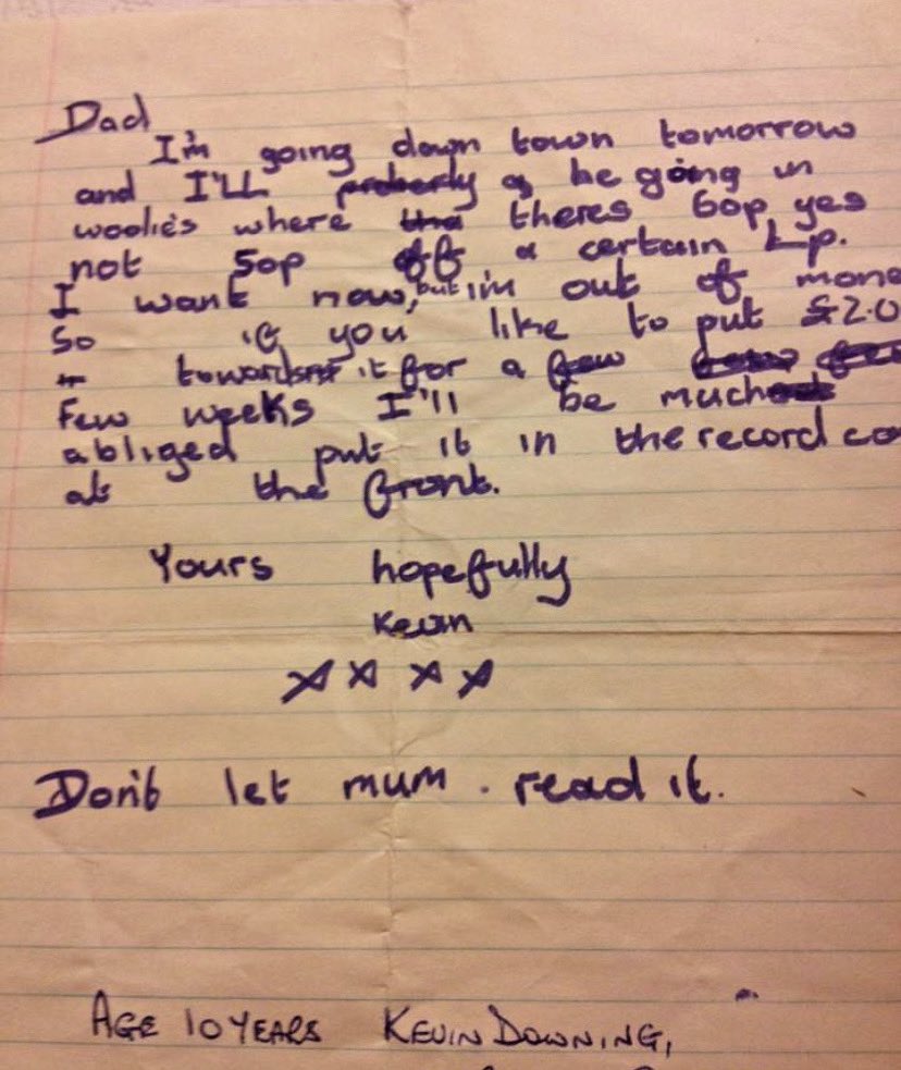 Props to my dad for keeping this letter I wrote to him when I was ten.