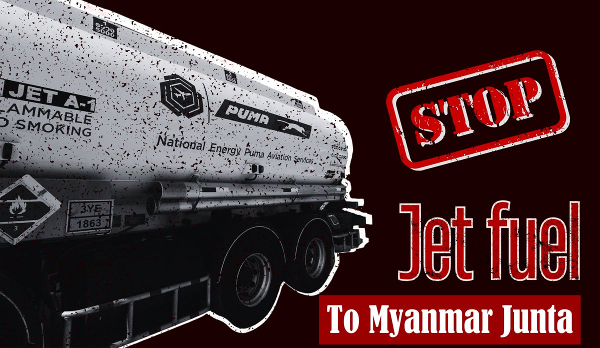 pink93sypink's tweet photo. #APEC countries-based Companies and Governments have made hundreds of millions of dollars selling arms &amp; jet fuel to the military junta as it continues its campaign of terror against the people of Myanmar. @APEC makes it stop
#No2APEC #NoToAPEC #StopJetFuelSalesToMyanmar #Burma https://t.co/0V9KgUASTj