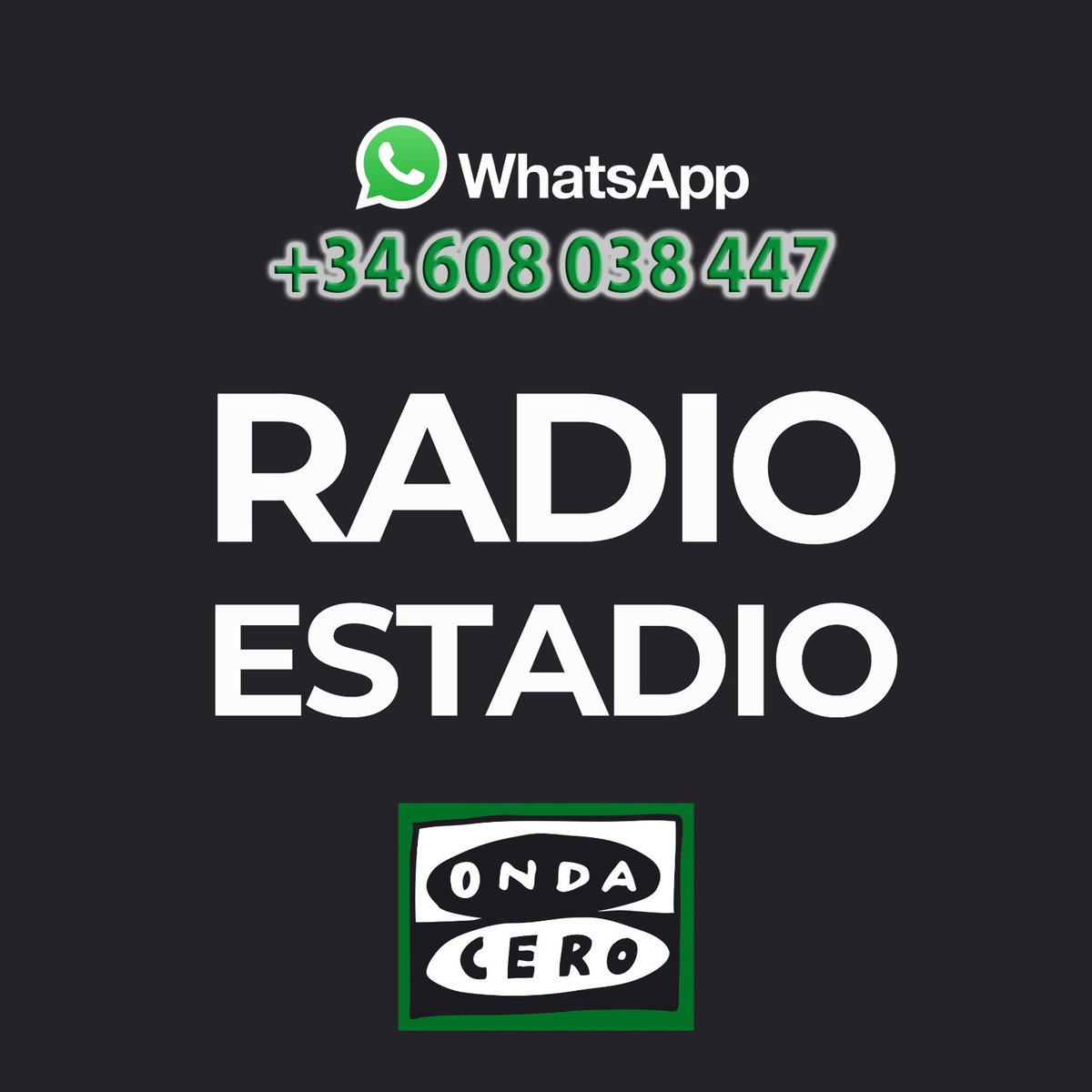 Radioestadio's tweet photo. ⁉️Crees que la #Superliga sigue viva⁉️

Manda la respuesta con tu NOTA DE AUDIO al WhatsApp del programa

📲 +𝟑𝟒 𝟔𝟎𝟖 𝟎𝟑𝟖 𝟒𝟒𝟕

En #Radioestadio te escuchamos https://t.co/shimaAwa4f