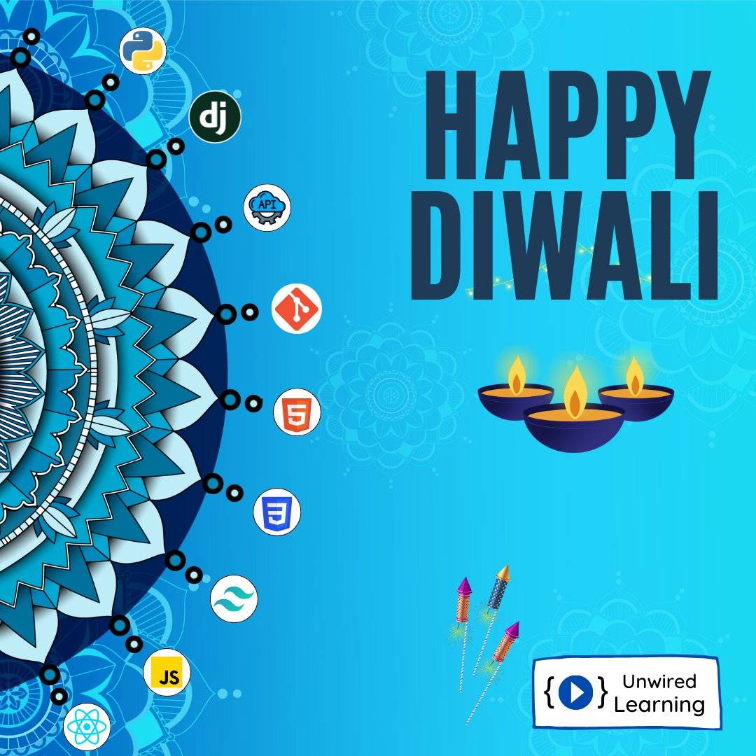 Happy Diwali Folks! 😊

Hope this festive season of light brings lots of happiness with bug-free code, no warning imports, and easy project deployment! 🚀

Always choose dark over bright, I mean for IDE themes only! 😅

#Diwali 🪔
#UnwiredLearning 💻