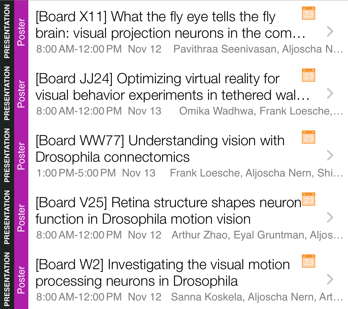 Michael Reiser | michaelreiser.bsky.social (@michaelbreiser) on Twitter photo Good morning #SfN23 people. Our lab has 3 posters this morning (Sunday Nov 12) and 2 tomorrow morning (Monday Nov 13). We'd love to see you and share our latest on fly vision, circuits, and behavior. <a href="/sanna_koskela/">Sanna Koskela</a> <a href="/PaveeSeeni/">Pavithraa Seenivasan</a> <a href="/fra_loe/">Frank Loesche | @fra_loe@fediscience.org</a> @OmikaWad Good morning #SfN23 people. Our lab has 3 posters this morning (Sunday Nov 12) and 2 tomorrow morning (Monday Nov 13). We'd love to see you and share our latest on fly vision, circuits, and behavior. <a href="/sanna_koskela/">Sanna Koskela</a> <a href="/PaveeSeeni/">Pavithraa Seenivasan</a> <a href="/fra_loe/">Frank Loesche | @fra_loe@fediscience.org</a> @OmikaWad