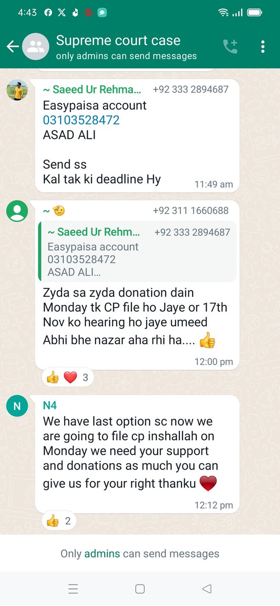 UsamaHashm83205's tweet photo. @EeshalT @MNBUrdu See our hero @SaeedKakar71194 is still fighting for us. No reconduct sirf aur sirf no reconduct. Send our donations back into this easy pesa account now.I donated one rupee for such huge cause. Please all donate one rupee at least @sulemanahmediq https://t.co/4SE7NH7lJ8