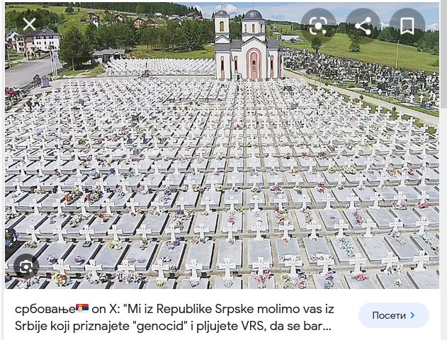 javor_ivanjica's tweet photo. Ove Srbe je pobila mirna i nenaoružana muslimanska nejač 

BG ekološka ustašija i ne zna da postoji ovo groblje u Bratuncu

Oni se klanjaju njihovim ubicama streljanim 2 godine kasnije u Srebrenici https://t.co/HdZzG6vQ5h