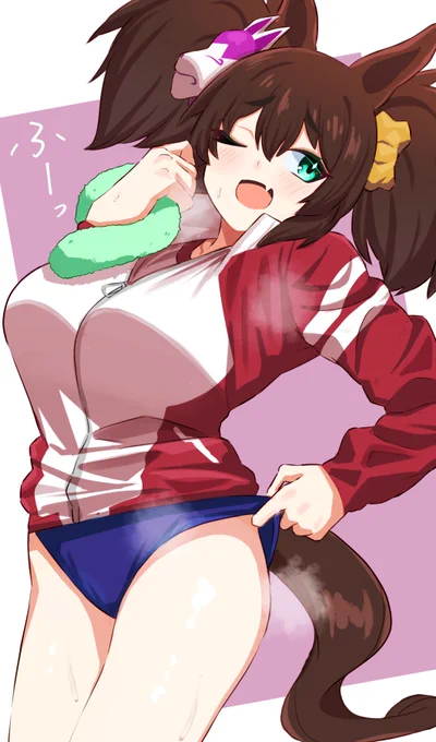 慣れない服装で走り終えたイナリワン#ウマ娘 #イナリワン 