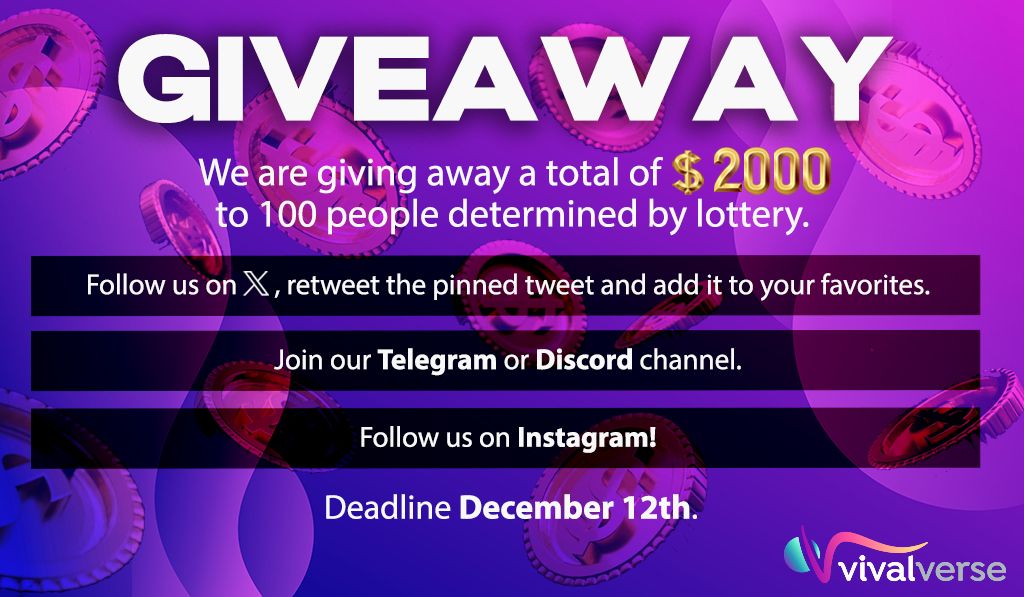 🚀The Rise of Vivallers Continues!

💸We are Giving Away a Total of 2000 USDT to 100 people to be determined by Lottery!

Don't Wait for the Bullish! Be a Bull #Vivallers! 
Entering the Prize Pool is Quite Simple! 

Zealy Link: zealy.io/c/vivalverse/q…