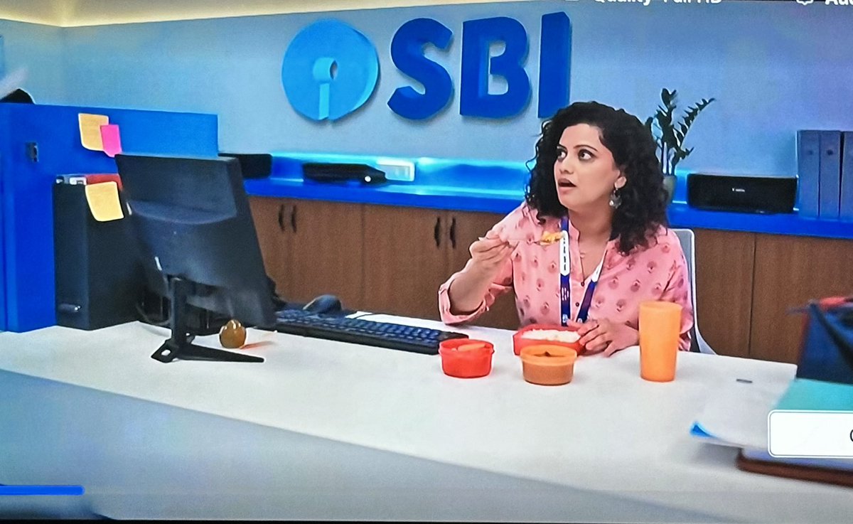 daivikb20's tweet photo. No way the SBI team used lunch break in their ad, just because of the stereotype https://t.co/suFFvMyPlH