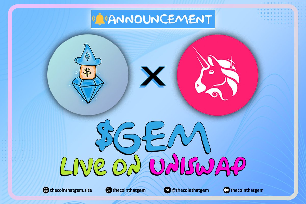 WE ARE LIVE!!! Official Contract : 0x8D499e82725Da093bb4a263D89F5EA94238D98Bd

#GEM #ETH