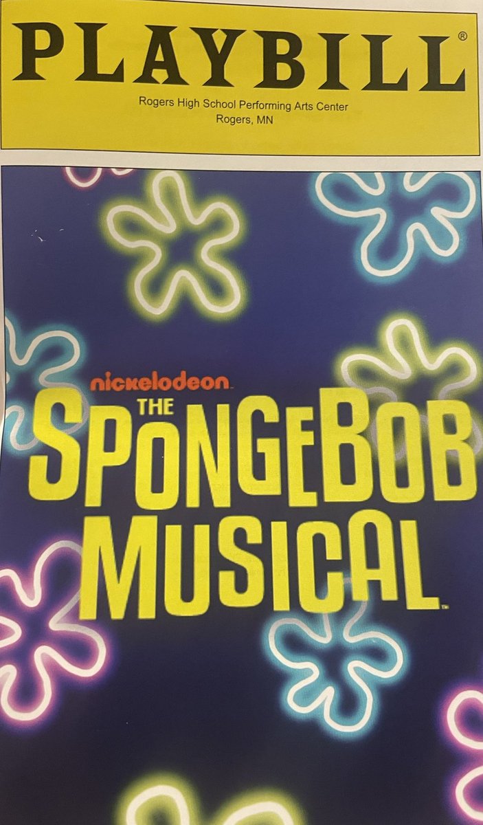 Who lives in a pineapple under the sea? Today is your last chance to see the #SpongeBob Musical!  Aye, Aye Captain! Come check out our amazing and talented students perform on stage. Shout out to the cast, crew and pit! <a href="/mrsgauthierRHS/">Cyndy Wrzos Gauthier</a> <a href="/rhstheatredept/">RHS Theatre Dept.</a> #2pmShowToday #IAGDTBAR