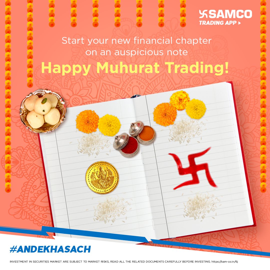 SAMCO_India's tweet photo. This Muhurat Trading, Samco wishes you a prosperous trading session. May this Muhurat Trading bring you many blessings & good fortune.
#ScanASwastik and take your Muhurat Trading to a higher level. To know more, click 👉🏼 https://t.co/Xy95bDoA7d
#MuhuratTrading #SAMCOSecurities https://t.co/4ij7SaokcF
