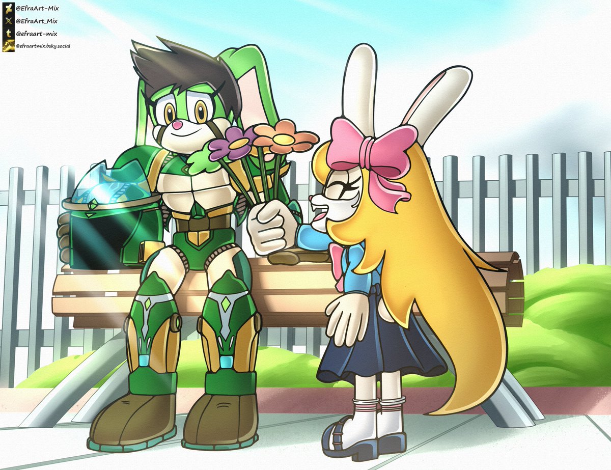 EfraArt_Mix's tweet photo. "Sabrina may be the most robotic of the #Teknabunnies, but she still has feelings, especially for a sweet soul 😊."
Another art commissioned by @MadmanRB
Thank you very much as always 😄😁
#Commission #CommissionArt #Bunny #Rabbit #Cyborg #SonicAdventureStyle #CLIPSTUDIOPAINT https://t.co/2vf0RIEinQ