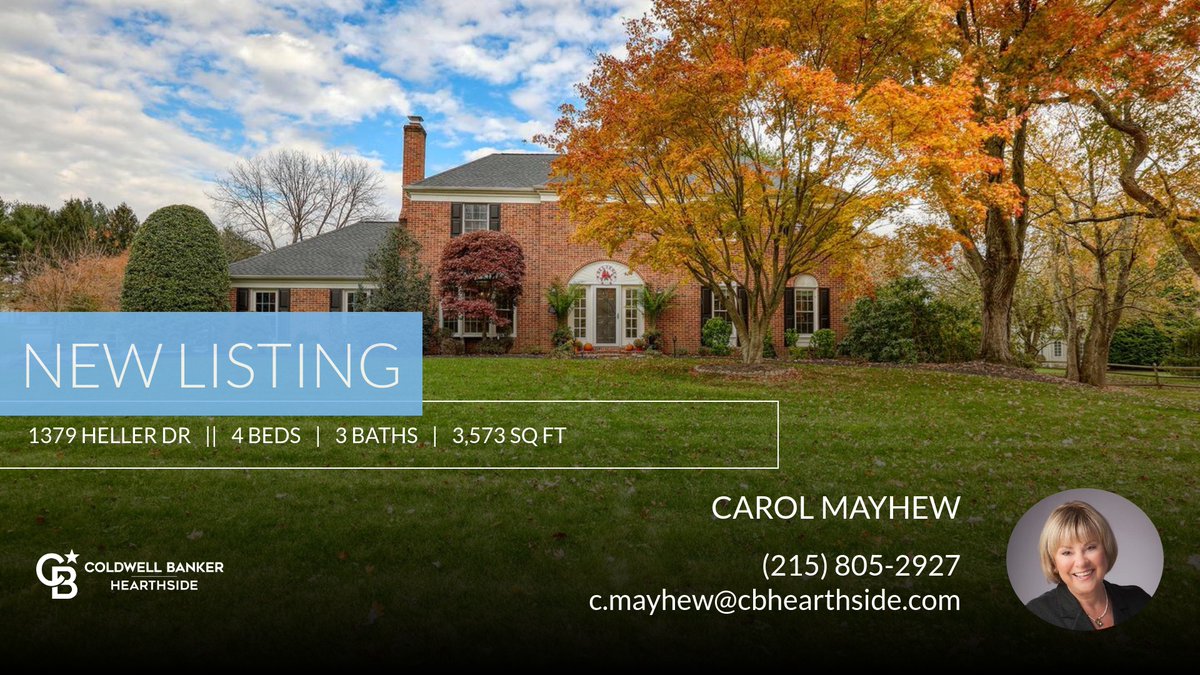 yardleysis's tweet photo. Take a look at this great new listing that just hit the market. Reach out here or at (215) 805-2927 for more information!!

Realtors, there is a difference.  Let's talk.

Carol Mayhew
Coldwell Banker Hearthside
D | 215-805-2927... https://t.co/TgB0YxyyAt https://t.co/pn5HAFjttk