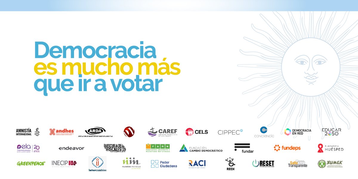 Comunicado de organizaciones de la sociedad civil 👇

LA DEMOCRACIA SE MEJORA CON MÁS DEMOCRACIA

🧵  Democracia es mucho más que ir a votar y elegir autoridades periódicamente.