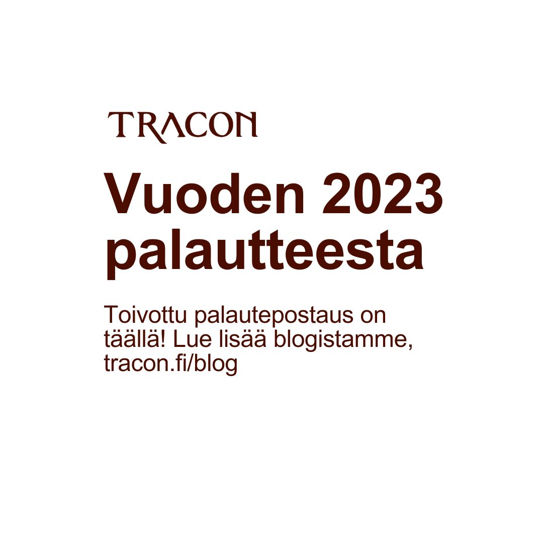 Toivottu palautepostaus on täällä! ✨
Blogissa käymme läpi eniten kysymyksiä ja palautetta saaneita asioita vuoden 2023 tapahtumasta. 
Vaikka tapahtuma on rakastettu ja laadukas, kehitettävää löytyy aina. 
Lue lisää: 2023.tracon.fi/blog/2023/11/1…

#Tracon #TraconFi