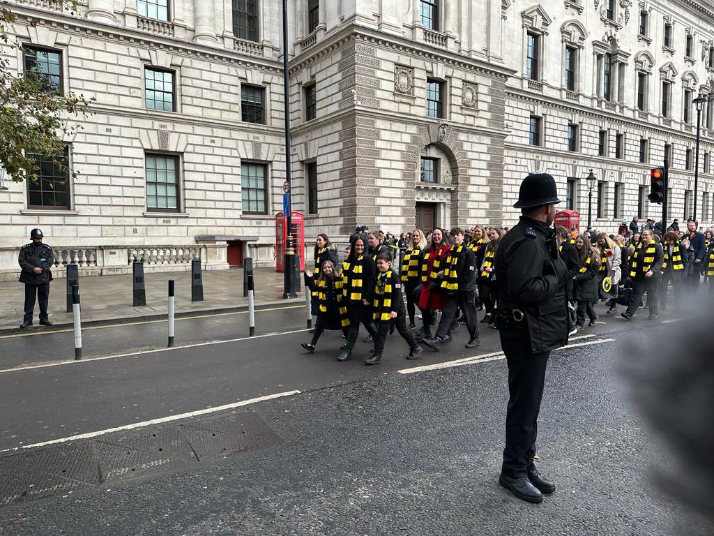 Always a proud sight 💛 well done to all our bereaved military families marching! #LestWeForget2023