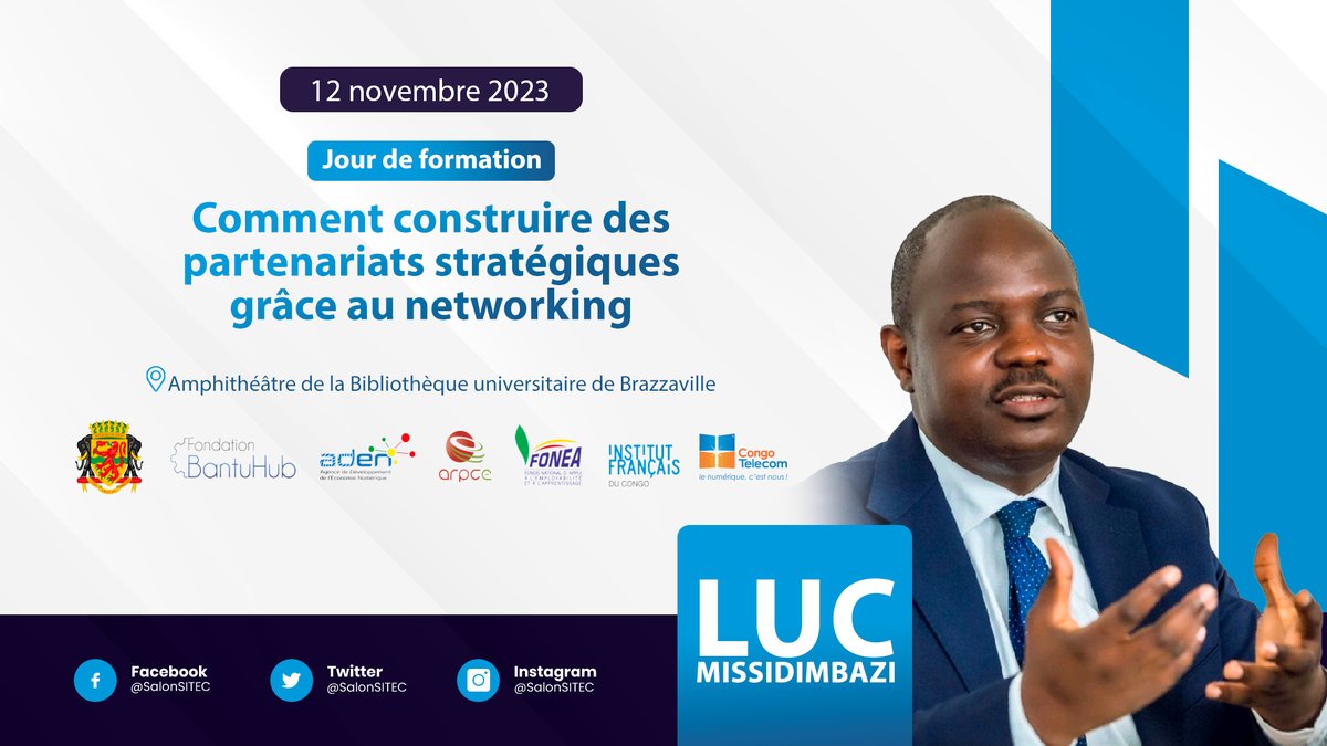 👨🏾‍🏫 C'est parti pour le 2e jour de formation avec Luc Missidimbazi qui va édifier les participants sur les leviers pour construire des partenariats bénéfiques. 

Luc Missidimbazi, promoteur du salon OSIANE, est un acteur très engagé dans le développement du numérique en Afrique.