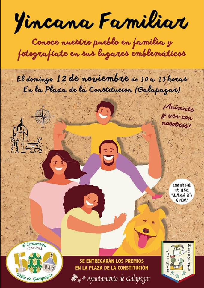 Seguimos intentando dar cabida a todos los públicos en el "V Centenario". Para ello, hemos organizado una YINCANA FAMILIAR. Veremos otra forma de disfrutar de nuestro pueblo. Os esperamos a todos hoy a las 10 de la mañana...