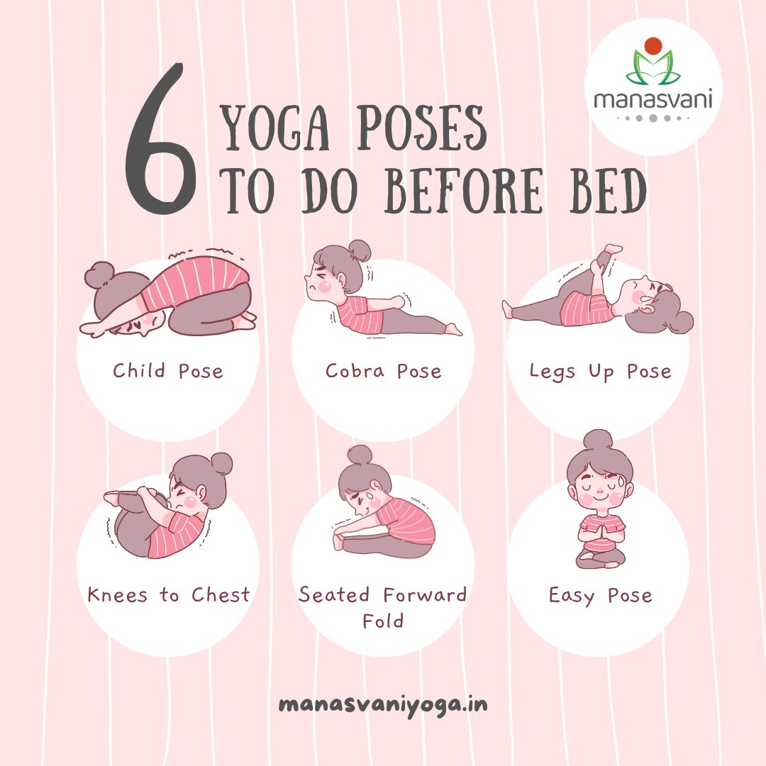 Yoga poses for better sleep. Vector illustrations with woman in sport bra  and shorts doing asanas from insomnia and relaxing. Healthy poster in flat  vector design. On rose gradient background. Stock Vector |