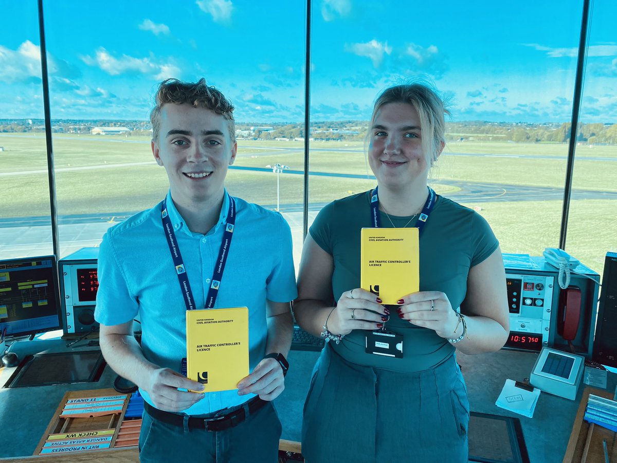 Massive congratulations to Dylan and Vejune who have both qualified as Air Traffic Controllers.

Validating their ‘Aerodrome Control Instrument’ rating means they are controlling everything landing, taking off and taxing at London Southend Airport.

Well done to you both!