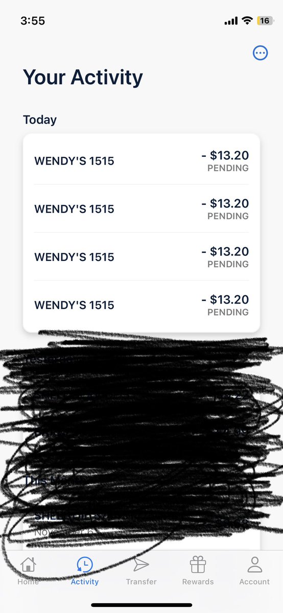 I wish <a href="/Wendys/">Wendy’s</a> would return my money it’s been since the 8th and it’s ridiculous to even be charged 4 times for the same meal on one card that ive used with no issues there many times to having to use another card to finally pay for it .
#theft #givememymoney