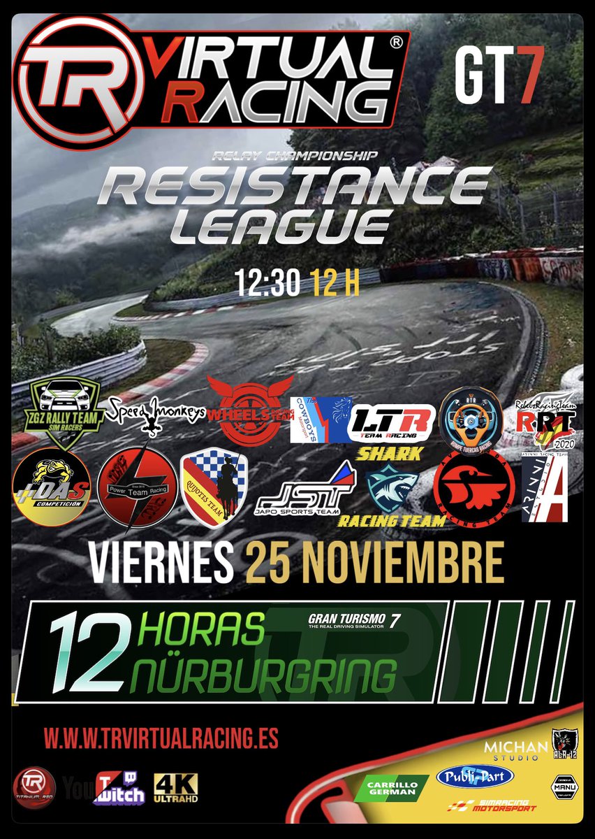 Titanium__Red's tweet photo. No son equipos, son equipazos. Pasión por el motor, entrega y acción. Todo preparado para una nueva e impresionante jornada. @TRVirtualRacing  formatos, ideas y proyectos con la máxima ilusión con un sólo objetivo. Difundir el SimRacing . Gracias por hacerlo posible. https://t.co/Yt1EJNbhZu