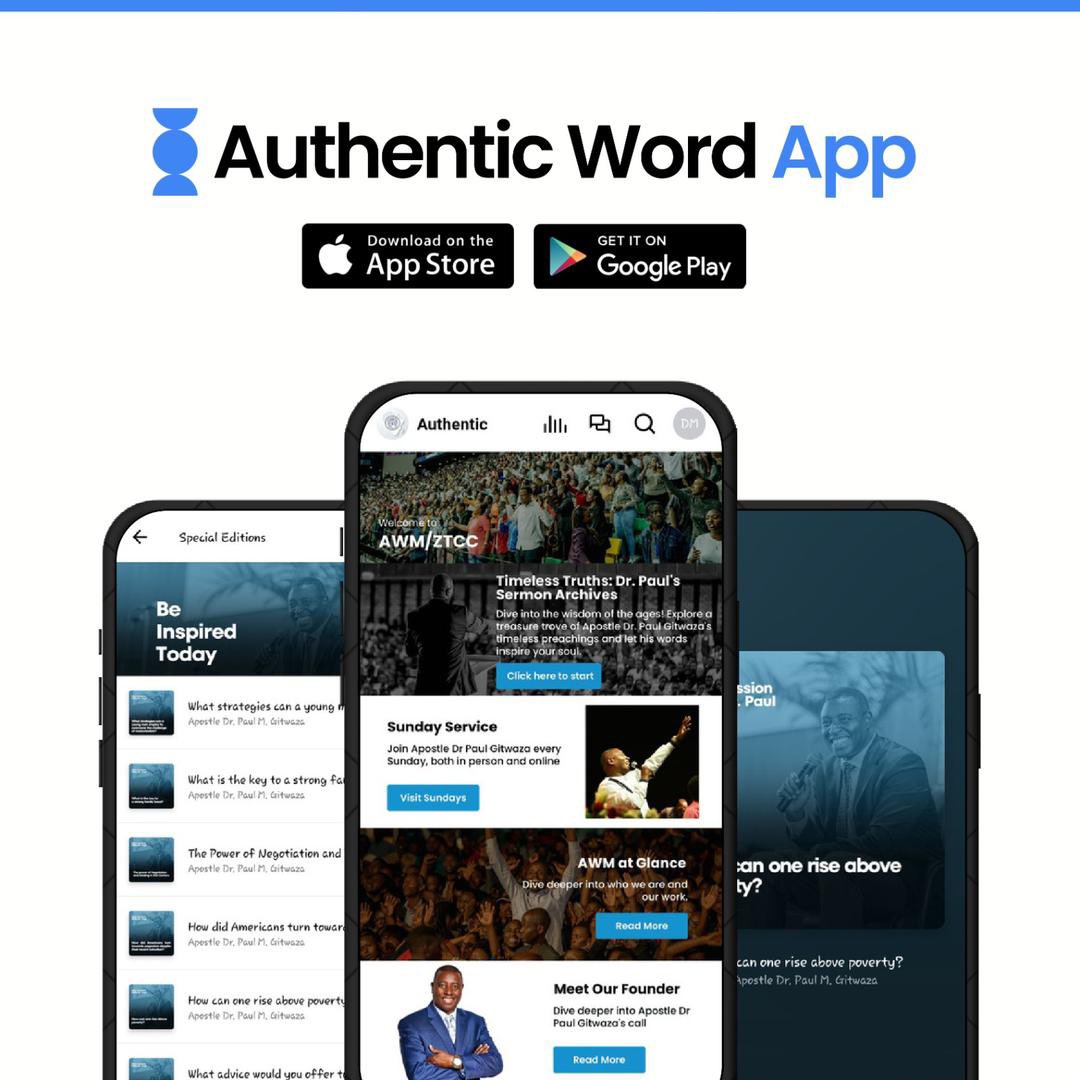 harerimana_tito's tweet photo. The Authentic World App is now available!
Deep dive into the teachings and wisdom from the word of God. Explore a treasure trove of sermons that will uplift your soul and nourish your spirit.
Download the App Now: https://t.co/0TjWhwbH0H
#AuthenticWordApp
#BeInspiredToday https://t.co/osTT9ZT3as