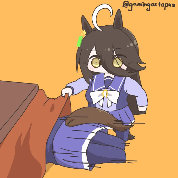 ついに姿を現したこたつにヘッドスライディングをきめるタキオン #ウマ娘