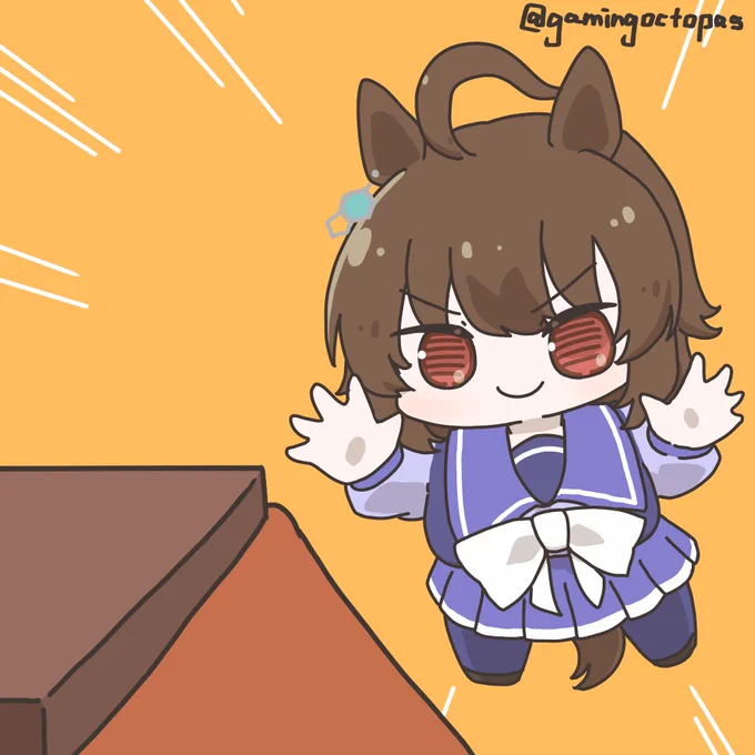 ついに姿を現したこたつにヘッドスライディングをきめるタキオン #ウマ娘