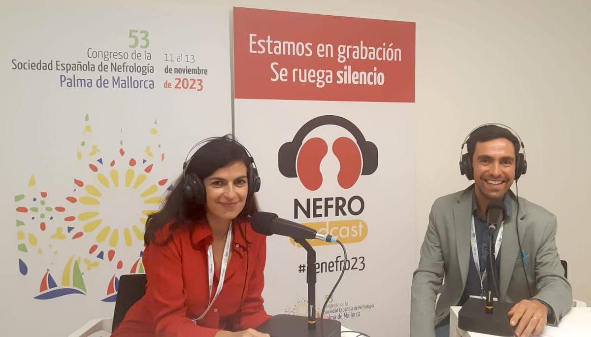 🎙️🎙️¡Silencio, se graba! La Dra. <a href="/MartaCoboMarcos/">Marta Cobo Marcos</a> <a href="/CardioRenalSEC/">Síndrome CardioRenal y Congestión en IC</a> y el Dr. <a href="/DrMontomoli/">Marco Montomoli</a> <a href="/senjoven/">JovSEN</a> ya han pasado por la sala #Nefropodcast de #Senefro23. ¿Adivináis sobre qué están conversando? 🤷🤷‍♂️ #cardiorrenal
