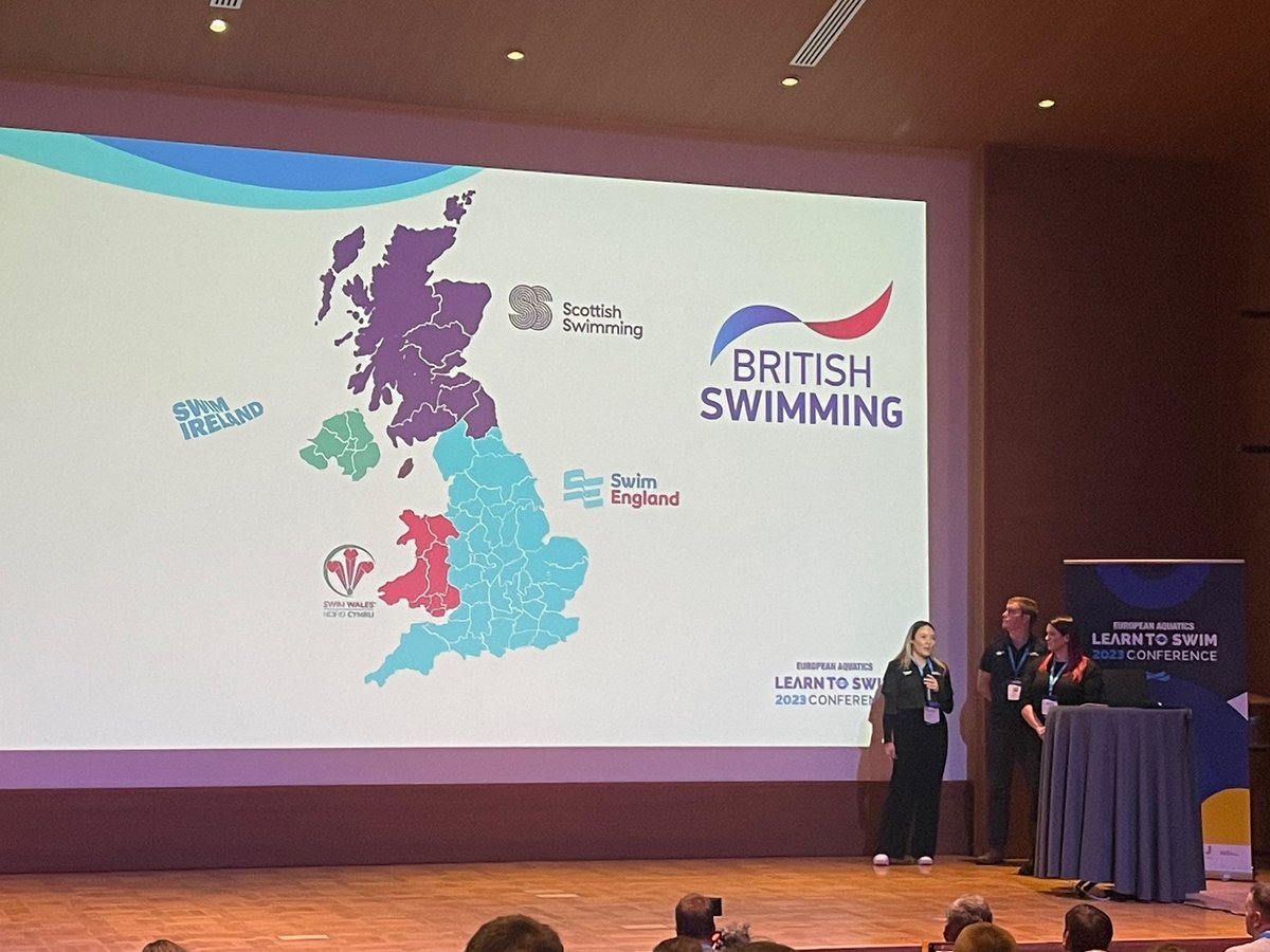 Katie Towner @Swim_England, @SwimHanna @SwimWales & Gordon Hunter @ScottishSwim sharing what we see across the UK to deliver learn to swim with 3 different national curriculums, funding models and devolved governments we still have common challenges. @LENaquatics #Learntoswim2023