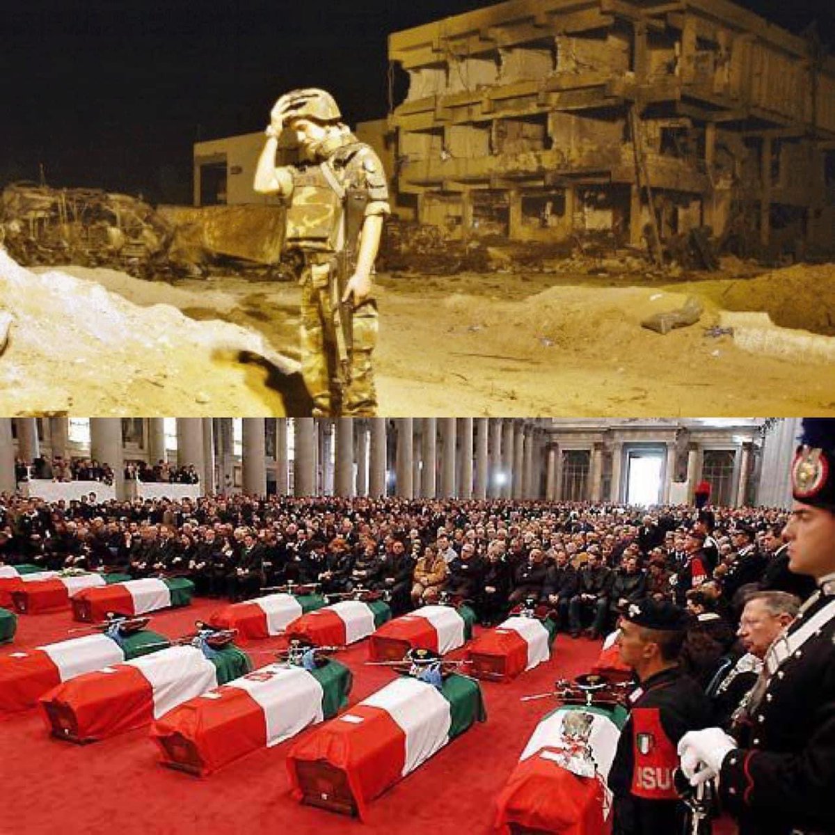 emanu_mori's tweet photo. 12 novembre 2003 Strage di #Nassirya. 19 Italiani caduti per un vile attentato,rappresentando la Patria, in nome della pace e della giustizia. Onore ai nostri eroi! 🇮🇹 https://t.co/h1jL6MvOpv