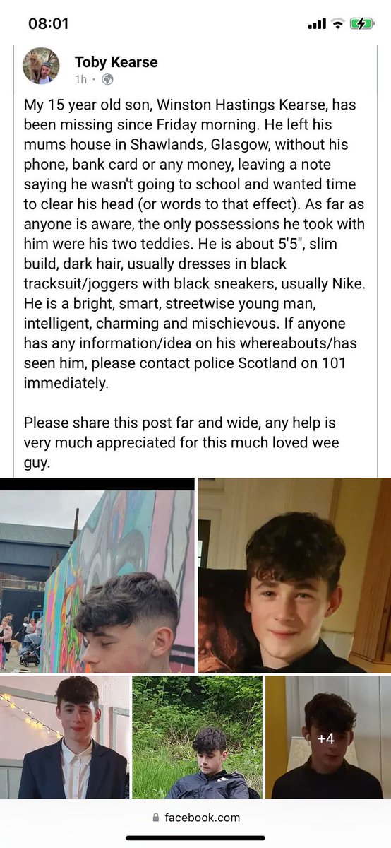 weare1of100's tweet image. 🚨 MISSING! 🚨 Shawlands area Glasgow. Please read and share. Friend of family. 🙏