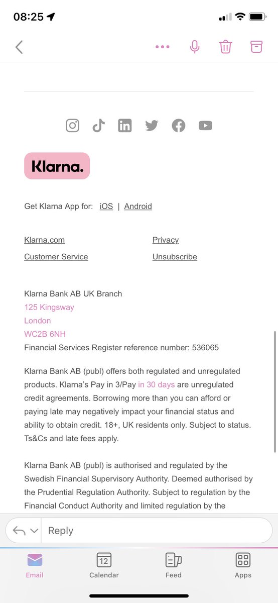 emjhorne's tweet photo. @Klarna the unsubscribe link in your emails is the only one that is not working so I cannot unsubscribe https://t.co/diZJVHqakj