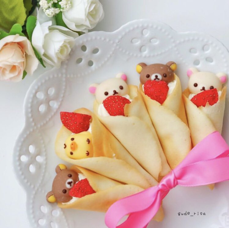 sweetxdessert's tweet image. Rilakkuma crepes by gude_risa