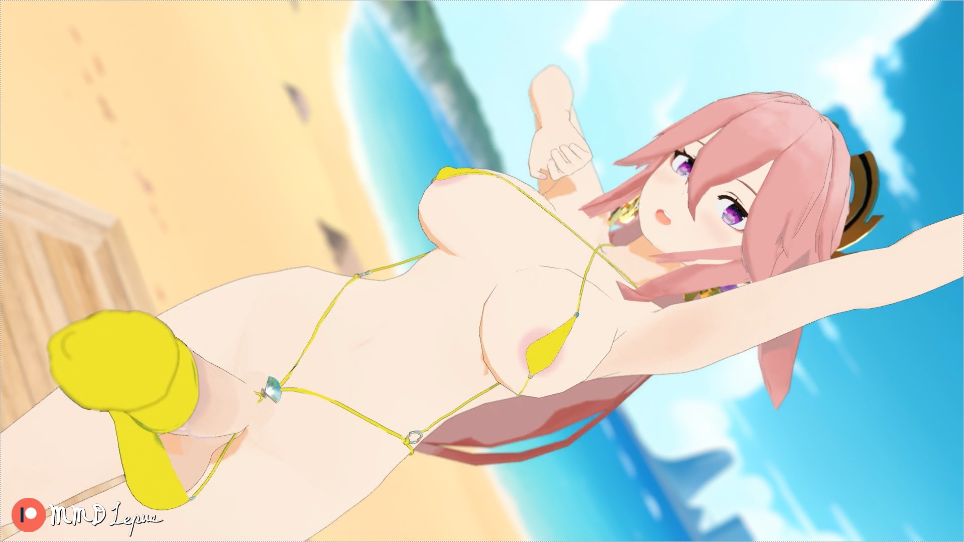 2 pic. Futanari Yae Miko ふたなり八重神子 #原神 #八重神子 #GenshinImpact #YaeMiko #hentai #exhibitionist #outdoor #beach #nsfw #futanari #ふたなり https://t.co/z1lR3F4bZd