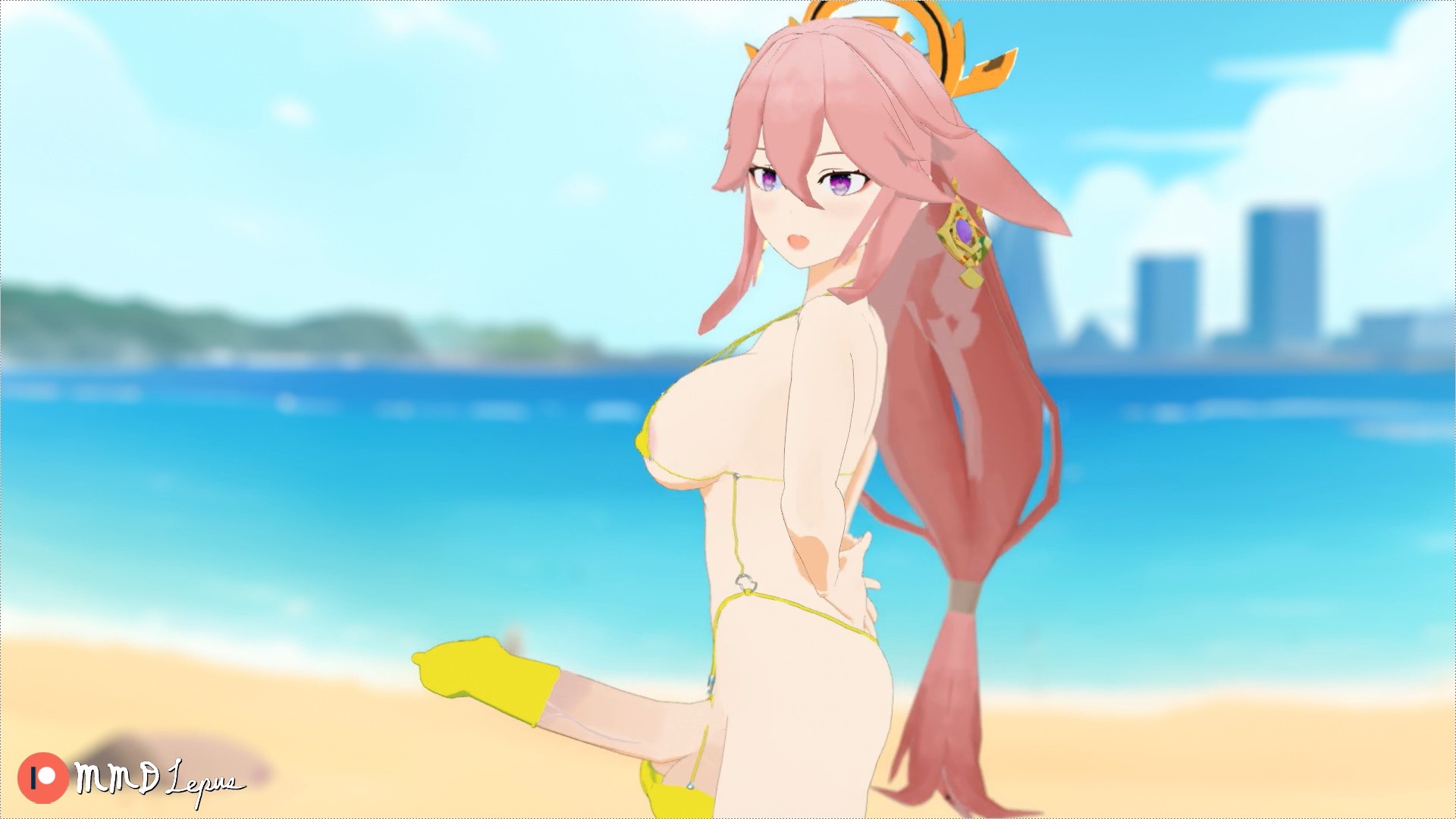 4 pic. Futanari Yae Miko ふたなり八重神子 #原神 #八重神子 #GenshinImpact #YaeMiko #hentai #exhibitionist #outdoor #beach #nsfw #futanari #ふたなり https://t.co/z1lR3F4bZd