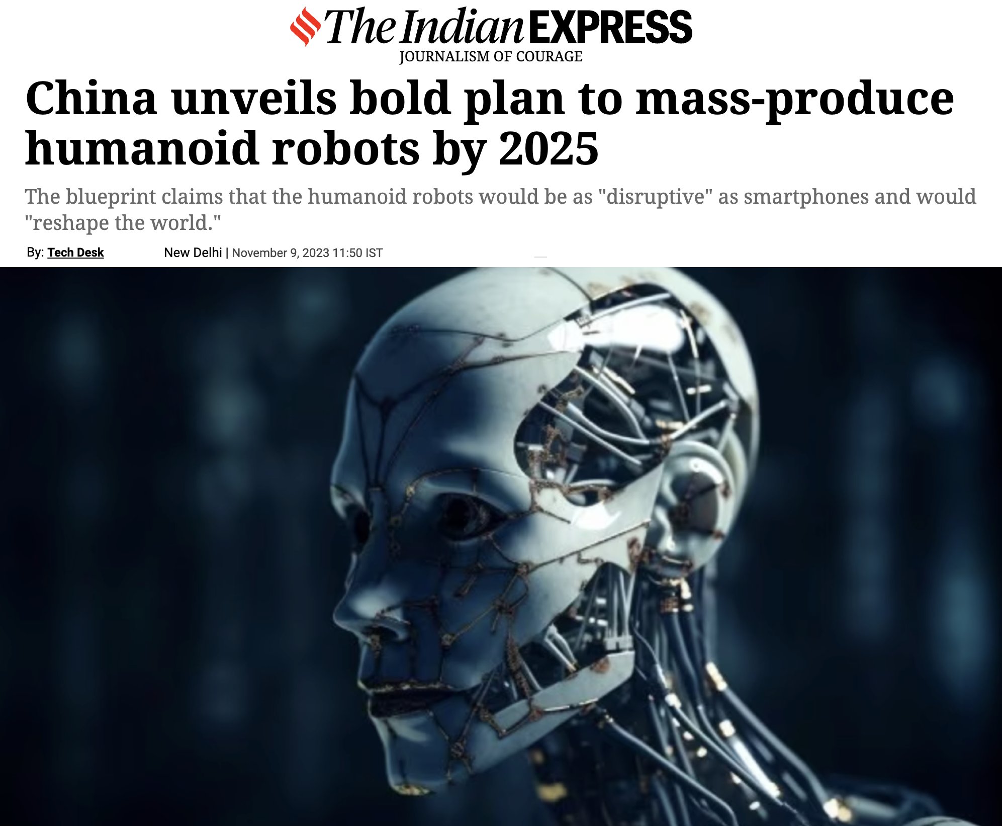 China unveils bold plan to mass-produce humanoid robots by 2025