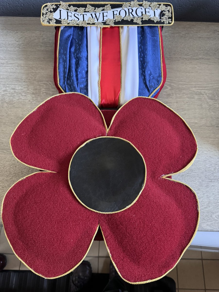 The Lieutenancy will be supporting over 20 #RememberanceDay2023 events across the county <a href="/RblCambs/">Cambridgeshire Royal British Legion</a>. I will be laying this memorial from recycled materials in Peterborough  thanks to <a href="/Imecofrenchie/">I am eco-frenchie</a> - the red poppy is from the red carpet when Queen Elizabeth II visited Newmarket.